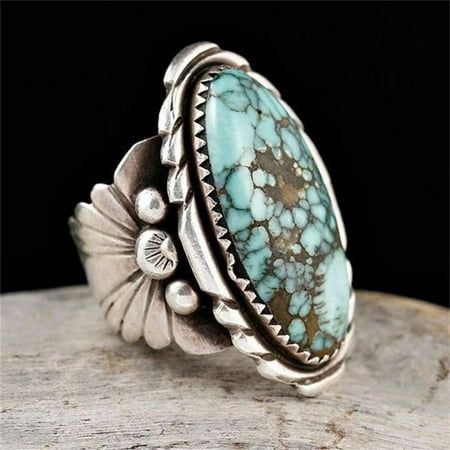 1 Size: US 9.  Color: Silver.  Gender: female.  Age Group: adult. Vacation Jewelry, Antique Silver Rings, Turquoise Rings, Jewelry Wedding, Purple Wedding, 925 Jewelry, Turquoise Gemstone, Boho Rings, Silver Turquoise