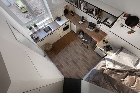 Apartment Design Architecture, Prefab Office, Micro Apartment, Trendy Apartment, Small Studio Apartment, Studio Apartment Layout, Apartment Architecture, Apartment Layout, Renovation Design