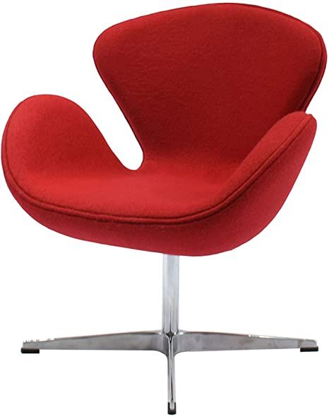 Classic Swan Chair Swivel Height Adjustable Lounge Chair (Without Ottoman, Cashmere, Red) White Cocktail Tables, Modern Cocktail Tables, Red Chairs, Swan Chair, Chair Swivel, Solid Coffee Table, Sofa Side Table, Led Desk Lamp, Egg Chair