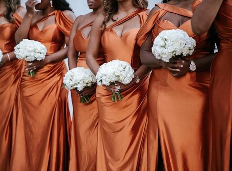 These bridesmaids nailed the vibe with their coordinated terracotta dresses, proving that your bridal party can look just as amazing as the big day feels. At Pantora Maids, you’ll find dresses designed for every bridesmaid—sizes 0 to 44—with dozens of color options to perfectly match your wedding vision. Terracotta is just one of our favorite shades for creating a bold, cohesive look your entire bridal party will love. 💻 Ready to shop? Visit pantoramaids.com to explore styles that make wedd... Terracotta Wedding Party, Terracotta Dresses, Terracotta Bridesmaid Dresses, Terracotta Bridesmaid, Bridesmaids Nails, Wedding Vision, The Vibe, Bridal Party, Big Day