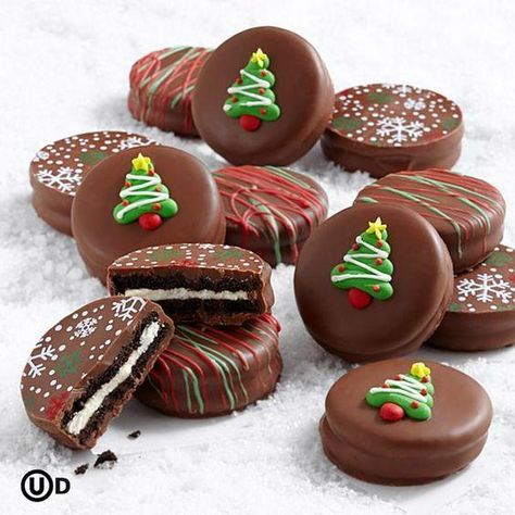 Covered Oreo Cookies, Chocolate Moulds, Desserts Christmas, Dessert Easy, Tree Cookies, Chocolate Covered Oreo, Christmas Dessert, Xmas Cookies, Christmas Sweets