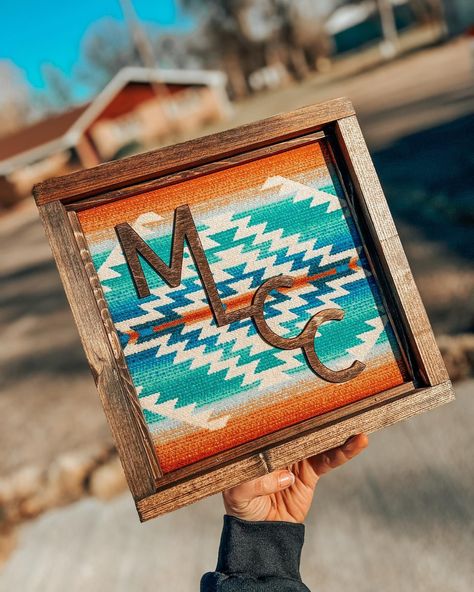 These signs measure approximately 11" x 11".  If you would like a Pendleton® style not listed, please leave the name in the comment box.  Handmade item. Please allow 6-8 weeks. Pendleton Fabric, Western Gifts, Pendleton Wool, Cowboy Cowgirl, Cowboy, Wool, Signs, Gifts, Design