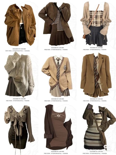 Brown Outfit Ideas, Smart Casual Women Outfits, Smart Casual Women, Fashion Drawing Dresses, Diy Fashion Clothing, Casual Day Outfits, Brown Outfit, Mode Inspo, Korean Outfits