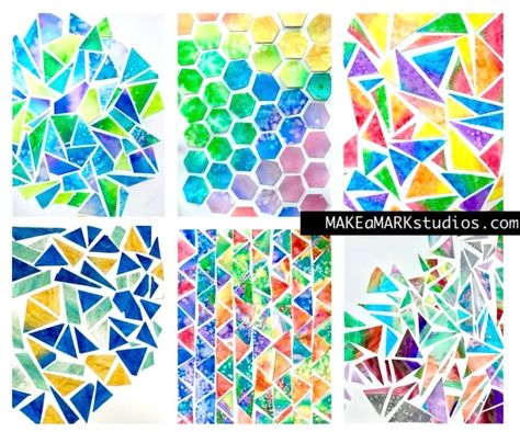 How to create a watercolor mosaic » Make a Mark Studios Art Terminology, Watercolor Mosaic, Kintsugi Art, Art Lessons Middle School, Key Art, Art Terms, Watercolor Lessons, Watercolor Projects, Mosaic Artwork