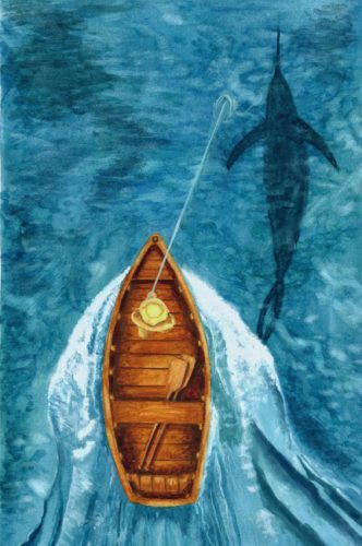 The Old Man And The Sea Art, The Old Man And The Sea Illustration, The Old Man And The Sea, Sea Illustration, Bookmark Ideas, Watercolor Bookmarks, The Resurrection, The Son Of Man, Time Art