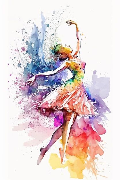 Peinture à L'aquarelle D'une Danse De Ba... | Premium Photo #Freepik #photo #danse-jazz #danseuse #ballerine #danse Danse Jazz, Photo Danse, Ballerina Art Paintings, Dancer Painting, Ballerina Art, Ballerina Dancing, Premium Photo, Art Work, Casual Wear