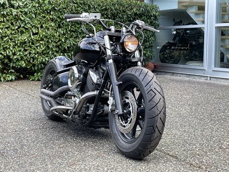 Yamaha V Star 650 Bobber, V Star 650 Bobber, Vstar 1100, Yamaha Bobber, Motorcycle Build, Motorcycle Ideas, Custom Motorcycles Bobber, Drag Star, Yamaha V Star