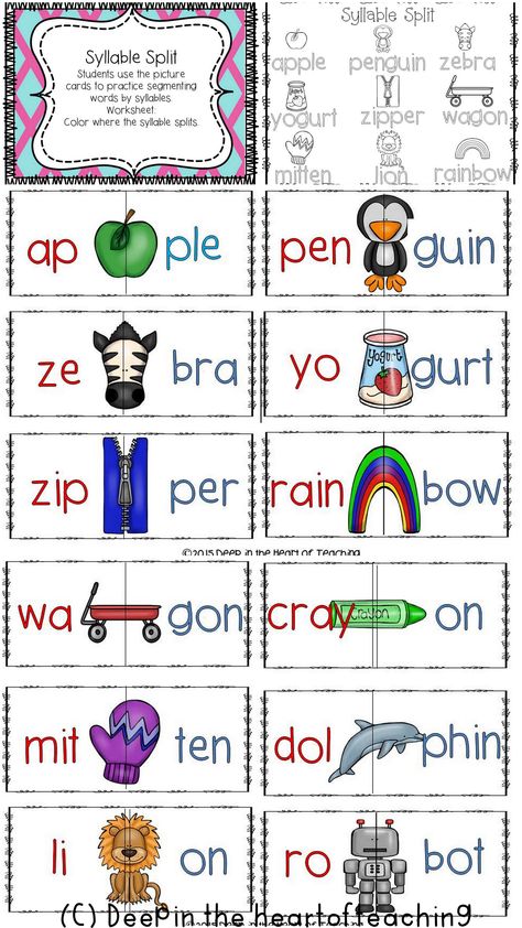 Syllables in Word Work Syllables Activities, Phonics Reading Passages, Sight Word Fun, Phonics Flashcards, Cvc Words Kindergarten, Teaching Resources Primary, Classroom Anchor Charts, Phonics Rules, Learning English For Kids