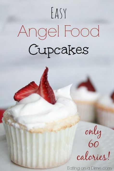 Angel Food Cupcakes, Low Cal Dessert, Food Cupcakes, Coconut Dessert, Brownie Desserts, Low Calorie Desserts, No Calorie Foods, 100 Calories, Yummy Sweets