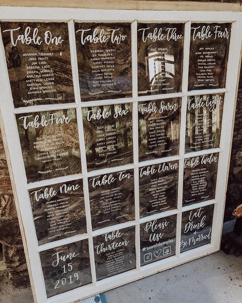 Window Seating Chart, Wedding Window, Diy Seating, Window Panes, Sage Wedding, Window Signs, Outdoor Wedding Decorations, Diy Window, Seating Plan