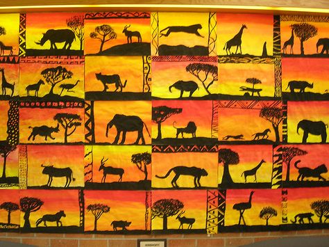 ...had to take some pix before I take the show down... by teresapea, via Flickr African Art For Kids, African Art Projects, 2nd Grade Art, Afrique Art, African Crafts, 4th Grade Art, 5th Grade Art, 3rd Grade Art, Afrikaanse Kunst