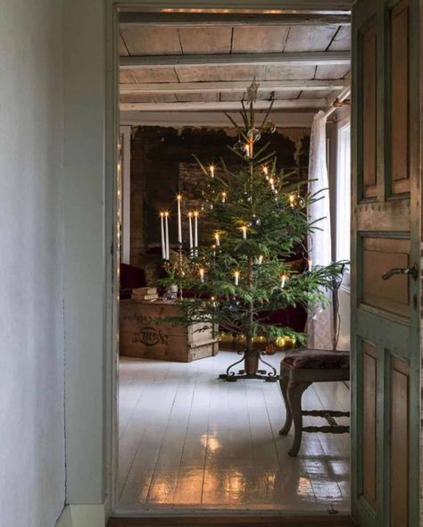 Have Yourself A Merry Christmas: 75 Ho-Ho-Holiday Decor Ideas Scandinavian Christmas Trees, Small Christmas Tree, Swedish Christmas, Christmas Interiors, Natural Christmas, Nordic Christmas, Primitive Christmas, Noel Christmas, Decor Minimalist