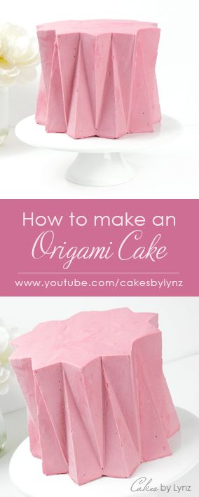 Origami Ganache Cake Decorating Video Tutorial Origami Cake Decoration, Rose Cake Tutorial, Origami Template, Buttercream Tutorials, Origami Cake, Cake Decorating Tutorials Videos, Showstopper Cakes, Birthday Surprises, Two Layer Cakes