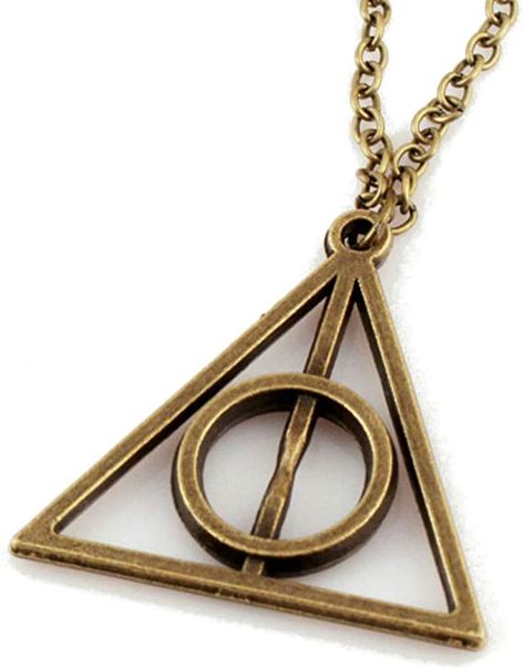 Joyplancraft Harry Potter Necklace, Retro Bronze Deathly Hallows Pendant Necklace, so Cute and Lovely Necklace, Fashion Jewelry, Friend Gift | Amazon.com Wizard Necklace, Harry Potter Necklace, Christmas Gifts For Teenagers, Silver Knight, Triangle Jewelry, Star And Moon Necklace, Symbol Necklace, Triangle Necklace, Triangle Pendant