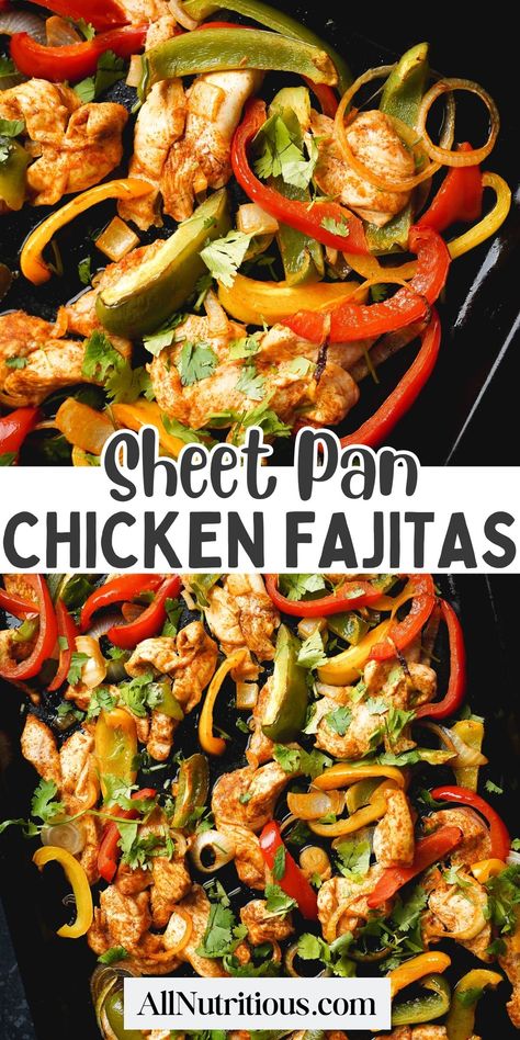 Sheet Pan Chicken Fajitas One Pan Dinner Recipes, Sheet Pan Chicken Fajitas, Homemade Fajita Seasoning, Easy Sheet Pan Dinners, Pan Chicken Fajitas, Sheet Pan Chicken, Recipe Sheets, Dinner Meal Prep, Fajita Recipe