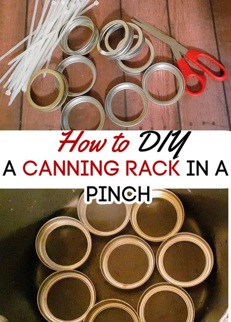 When you're canning but can't find your canning rack, it can be super frustrating. This DIY canning rack is the perfect quick fix! Make one up in less than 5 minutes and get your canners ready! Canning Soup Recipes, Water Bath Canning Recipes, Diy Canning, Canning Rack, Pressure Canning Recipes, Diy Rack, How To Make Jelly, Homestead Kitchen, Canning Tips