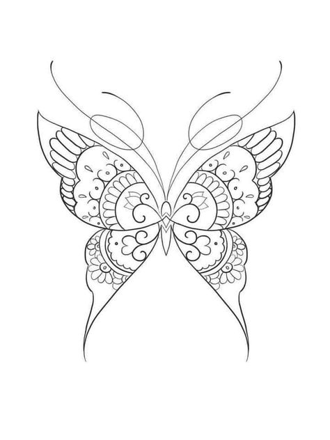 Ornamental Butterfly Tattoo, Tattoo Stencils Outline For Women, Butterfly Mandala Tattoo, Mandala Butterfly, Dna Tattoo, Armband Tattoo Design, Butterfly Mandala, Muster Tattoos, Raven Tattoo