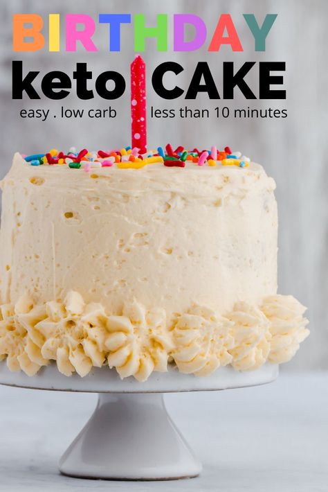 Easy Keto Birthday Cake Recipe - Make someone a birthday cake in less than 10 minutes!! This is made from a low carb chaffle cake and frosted with creamy keto buttercream. Seriously AMAZING!!! www.ketofocus.com #ketocakerecipes #ketochaffles #chaffles Chaffle Cake, Keto Birthday, Keto Birthday Cake, Chaffle Recipe, Best Keto Bread, Low Carb Dessert, Keto Cake, Keto Dessert Easy, Recetas Keto