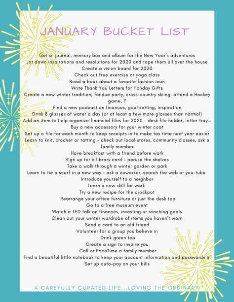 A list of fun things to do that add to our life - not a list of resolutions. January Things To Do, January Bucket List, Things To Do In January, 2024 Challenge, January Activities, Calendar Activities, Monthly Activities, Bucket List Ideas, 1 January