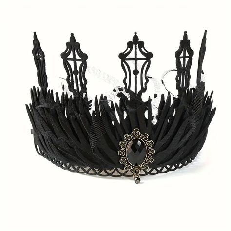 Vintage Gothic Crown Feathered Princess Tiara Halloween - Temu Party Tiara, Gothic Crown, Retro Headband, Queens Tiaras, Festival Headband, Vintage Headpiece, Rhinestone Headpiece, Wedding Hairband, Vintage Tiara