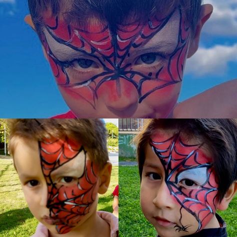 Maquillaje de Spiderman Painting Makeup, Face Painting, Face Paint, Carnival Face Paint, Spiderman, Carnival, Makeup, Make Up