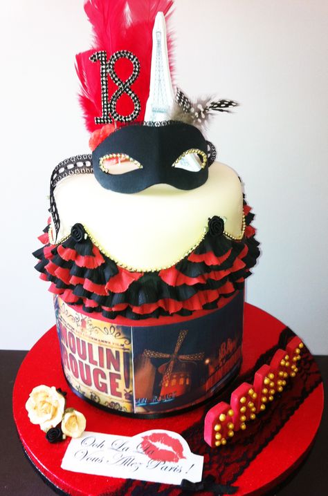 Moulin Rouge Cake Moulin Rouge Cake Ideas, Moulin Rouge Cake, Burlesque Cake, 30 Birthday Cake, Holiday Cakes, Musical Theatre, 30th Birthday, Birthday Cakes, Amazing Cakes