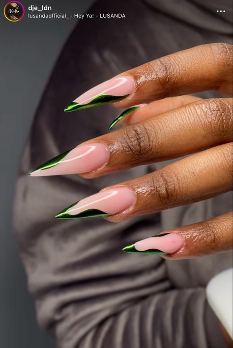 Acrylic Toe Nails, Green Chrome, Work Nails, Classy Acrylic Nails, Short Square Acrylic Nails, Long Acrylic Nails Coffin, Nail Idea, Long Square Acrylic Nails, Bling Acrylic Nails