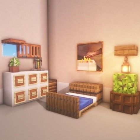 Un dormitorio sencillo para vuestras casas. #bedroom #bedroomideas Minecraft Smithy, Minecraft Bedroom Ideas To Build, Cute Minecraft Bedrooms, Minecraft Blueprint, Minecraft Bedroom Ideas, Bedroom Minecraft, Bedroom Ideas Minecraft, Case Minecraft, Minecraft Decoration