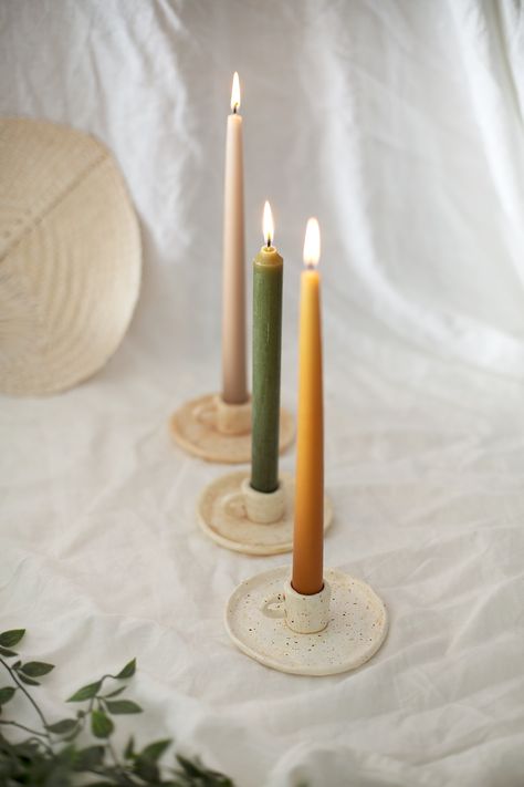 DIY Ceramic-look candleholders | The Lovely Drawer Polymer Clay Candle Holder, Clay Candle Holders Diy, Polymer Clay Candle, Clay Candle Holders, Clay Candle, Why Bother, Cerámica Ideas, Clay Diy Projects, Diy Candle Holders