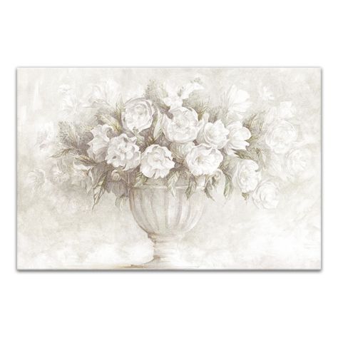 "Buy the French Country Florals 20\" x 30\" Canvas Wall Art at Michaels. com. Add a stylish touch to your home with this canvas wall art. Designed and printed in the United States on quality materials, this is a product you're sure to love. Add a stylish touch to your home with this canvas wall art. Designed and printed in the United States on quality materials, this is a product you're sure to love. Details: Canvas Wall Art accentuates the look of your interior décor, looking equally stunning i French Country Wall Art, French Country Bathroom, Mirror Sign, Shabby Chic Bathroom, French Country Style, French Country Decorating, Green Paint, Vintage Farmhouse, Cottage Decor