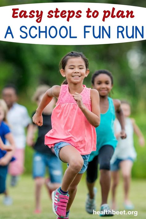 Plan a school fun run in 9 easy steps Elementary School Fun Run, Jog A Thon Ideas Schools, Walk A Thon Ideas, School Jogathon, Fun Run Ideas School, Jog A Thon, School Fun Run, Preschool Pe, Run Plan