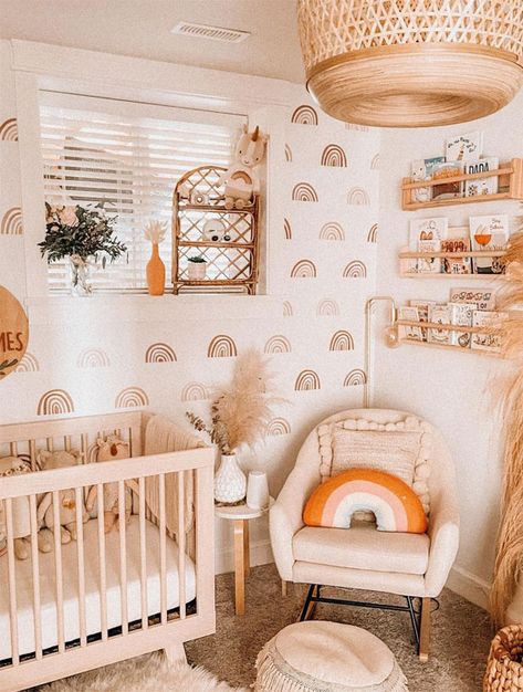 30 Adorable Baby Nursery Decor Ideas for all gender : Part 2 I Take You | Wedding Readings | Wedding Ideas | Wedding Dresses | Wedding Theme Small Baby Room, Boho Baby Nursery, Baby Nursery Design, Baby Nursery Inspiration, Nursery Bookshelf, Baby Room Neutral, Baby Room Themes, Nursery Room Design