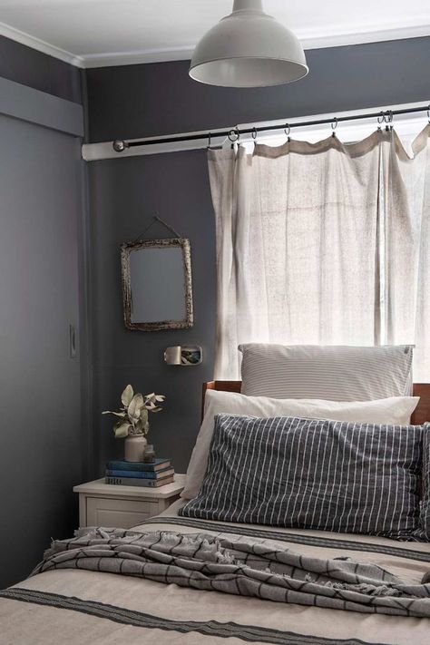 How To Style A Bed Under A Window | Better Homes and Gardens Bed Under Window Ideas Small Spaces, Bed Under The Window, Bed Near Window, Bed Under A Window, Style A Bed, Twin Bedroom, Grey Bedroom, Above Bed, Traditional Bedroom