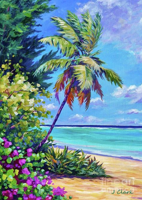 Breadfruit Tree, 숲 사진, Beach Art Painting, John Clark, Tropical Painting, Pastel Paintings, Tree Canvas, Tropical Art, Beach Painting