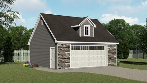 Detached Brick Garage, Brick Garage, Garage Plans With Loft, Garage Plans Detached, Plan Elevation, Garage Guest House, Shingle Exterior, Craftsman Style House, Garage Plan