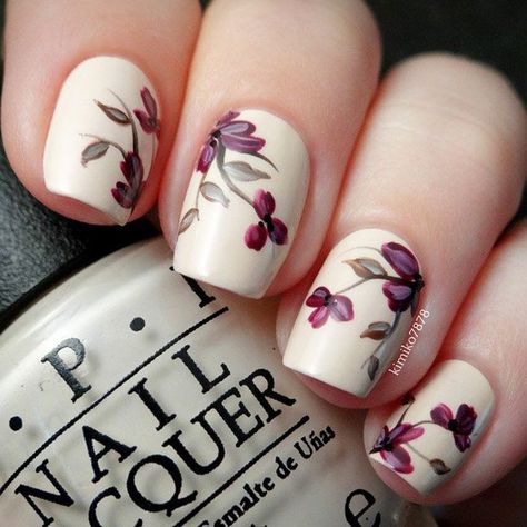 48 Pretty Nail Designs You'll Want To Copy Immediately Floral Nail Designs, Nails Fashion, Pretty Nail Designs, Floral Nail Art, Simple Nail Art Designs, Nails Manicure, Beautiful Nail Art, Floral Nails, Fancy Nails