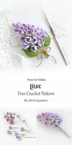 Stitching.space bring you the free pattern of the crocheted awesome Lilac, a masterpiece that will capture your heart. Imagine capturing the essence of lilac in yarn. The crocheted awesome Lilac does just that. Violet Crochet Pattern Free, Crochet Lilac Flower Pattern, Crochet Lilac Flower, Crochet Notes, Flor Crochet, Crochet Vase, Crochet Top Free Pattern, Easy Beginner Crochet Patterns, Crochet Applique Patterns Free