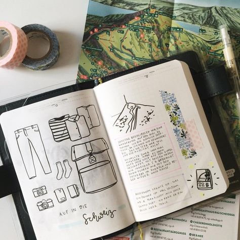 Travel journal page Stalogy 365 Planner, Stalogy Notebook, A6 Bujo, A6 Stalogy, Desk Vibes, Trip To Switzerland, Travel Journal Pages, Diy Travel Journal, Journal Page