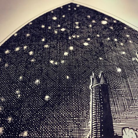 Ink Sky Drawing, Night Sky Pen Drawing, Night Ink Drawing, Night Sky Ink Drawing, Artober 2023, Sky Stars Night, Night Sky Drawing, Hatch Drawing, Drawing Sky