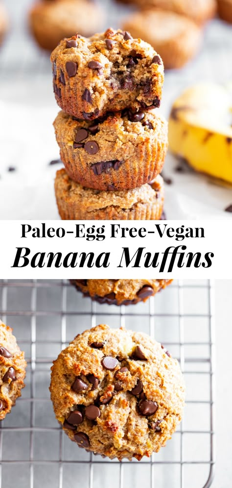 Egg Free Banana Muffins, Healthy Peanut Butter Banana Muffins, Dairy Free Banana Muffins, Egg Free Muffins, Almond Flour Banana Muffins, Paleo Banana Muffins, Vegan Banana Muffins, Gluten Free Banana Muffins, Almond Flour Muffins