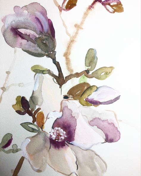 Painting Art Lesson, Botanical Painting, Paint Print, Digital Flowers, Silk Painting, Floral Illustrations, Watercolor Landscape, Botanical Illustration, So Beautiful