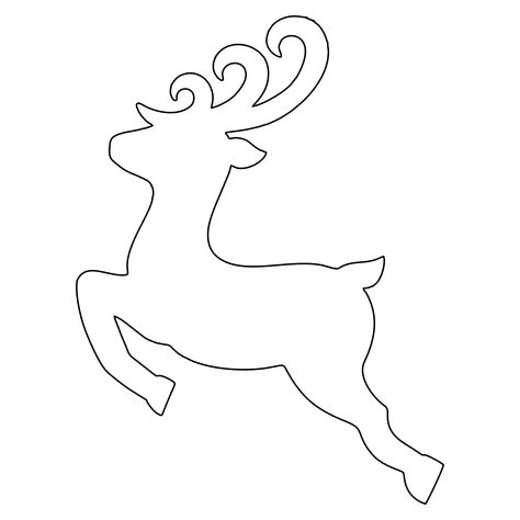 Christmas Reindeer Cut Out Reindeer Printable, Reindeer Drawing, Reindeer Diy, Reindeer Silhouette, Christmas Cutouts, Christmas Sled, Diy Santa, Face Template, Reindeer Face