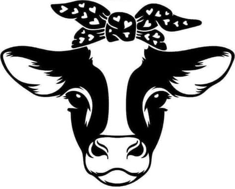 Cute Cow With Bow FREE SVG Craft, DIY, Cricut, Silhouette, No Conversion, Easy Download Free Designs For Cricut, Cow Tail, Cricut Animals, Bow Svg, Budget Crafts, Image Svg, Silhouette Images, Silhouette Stencil, A Cow