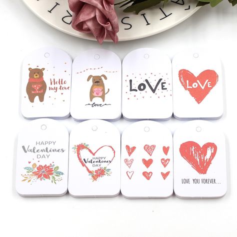 Love Heart Painting, Anniversary Cake Decoration, Pink Love Heart, Kraft Paper Tags, Gift Boxes Decoration, Wedding Anniversary Cake, Heart Painting, Ceiling Hanging, Diy Tags