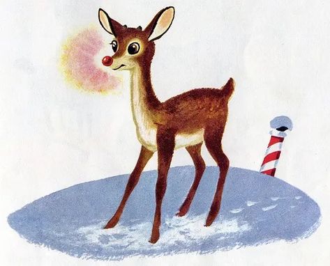 Vintage Rudolph, Rudolph Red Nosed Reindeer, Rudolph The Red Nosed Reindeer, Christmas Decorations Bedroom, Rudolph The Red, Red Nosed Reindeer, Christmas Past, Vintage Christmas Cards, Christmas Illustration