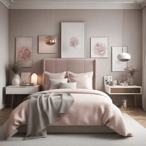 24 Ideas for Cute, Cozy, and Luxurious Bedrooms for Teenage Girls - It's The Decor Classy Pink Bedroom Ideas, Pastel Bedrooms, Modern Pastel Bedroom, Contemporary Girls Bedroom, Teenager Bedroom Design, Innovative Design Ideas, Rose Gold Bedroom, Pastel Bedroom, Dressing Room Decor