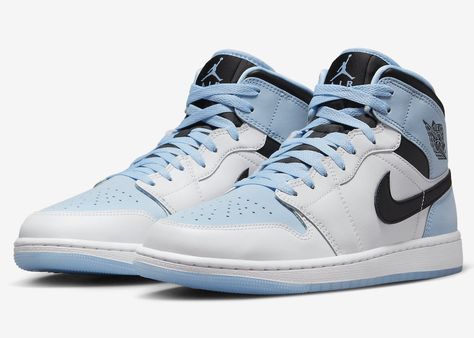 Jordan 1 Mid White, Blue Jordans, Air Jordan 1 Mid Se, Nike Air Jordan 1 Mid, Jumpman Logo, 12th Man, Nike Air Jordan 1, Mid Top, Iconic Design