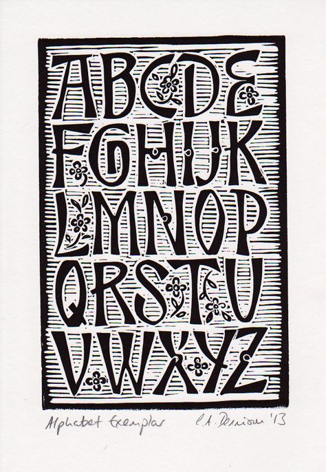 Alphabet Exemplar Lino Cut Linocut Printmaking, Art Stamps, Stamp Carving, Lino Cut, Woodcuts Prints, Relief Print, Text Art, Lino Print, Fonts Alphabet