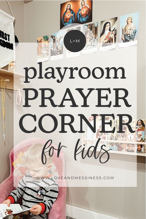 Simple Playroom, Toddler Sunday School, Homeschool Room Design, Childrens Prayer, Prayer Room Ideas, Preschool Rooms, Simple Prayers, Prayer Corner, Prayer Wall