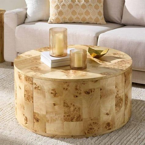 Volume Round Drum Coffee Table … curated on LTK Round Drum Coffee Table, Burl Coffee Table, Country Coffee Table, Coffee Table Light, Burled Wood Coffee Table, Drum Coffee Table, Bohemian Interior, Ottoman Coffee Table, Burl Wood